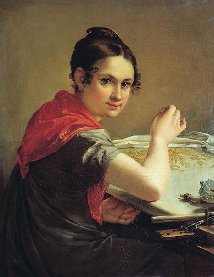 Vasily Tropinin The Gold-Embroideress,